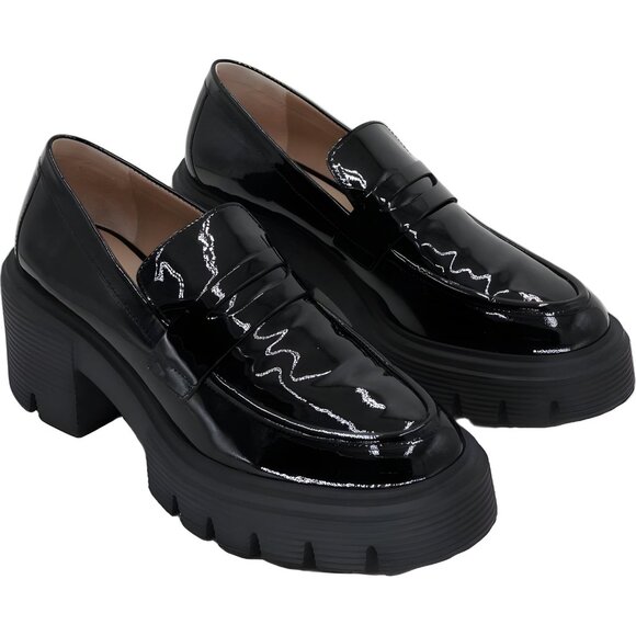 Stuart Weitzman Soho Patent Loafers Platform Black US 9M EU 39.5 - Picture 4 of 6